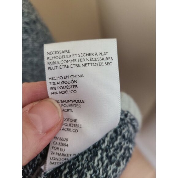 Silence + Noise Womens Oversized Pullover Sweater Medium Gray Mint Green V Neck - Picture 7 of 7